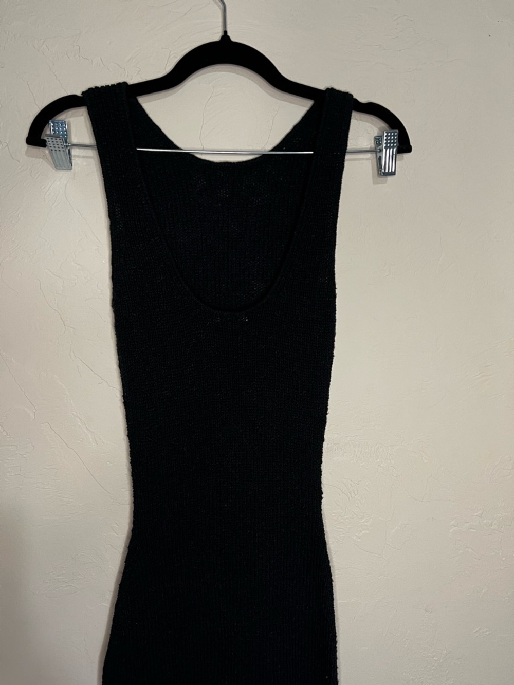 Rails Rylee Black Knitted Asymmetrical Sleeveless Fringe MIDI Dress - Picture 11 of 14